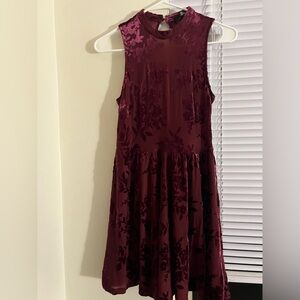 Burgundy velvet dress